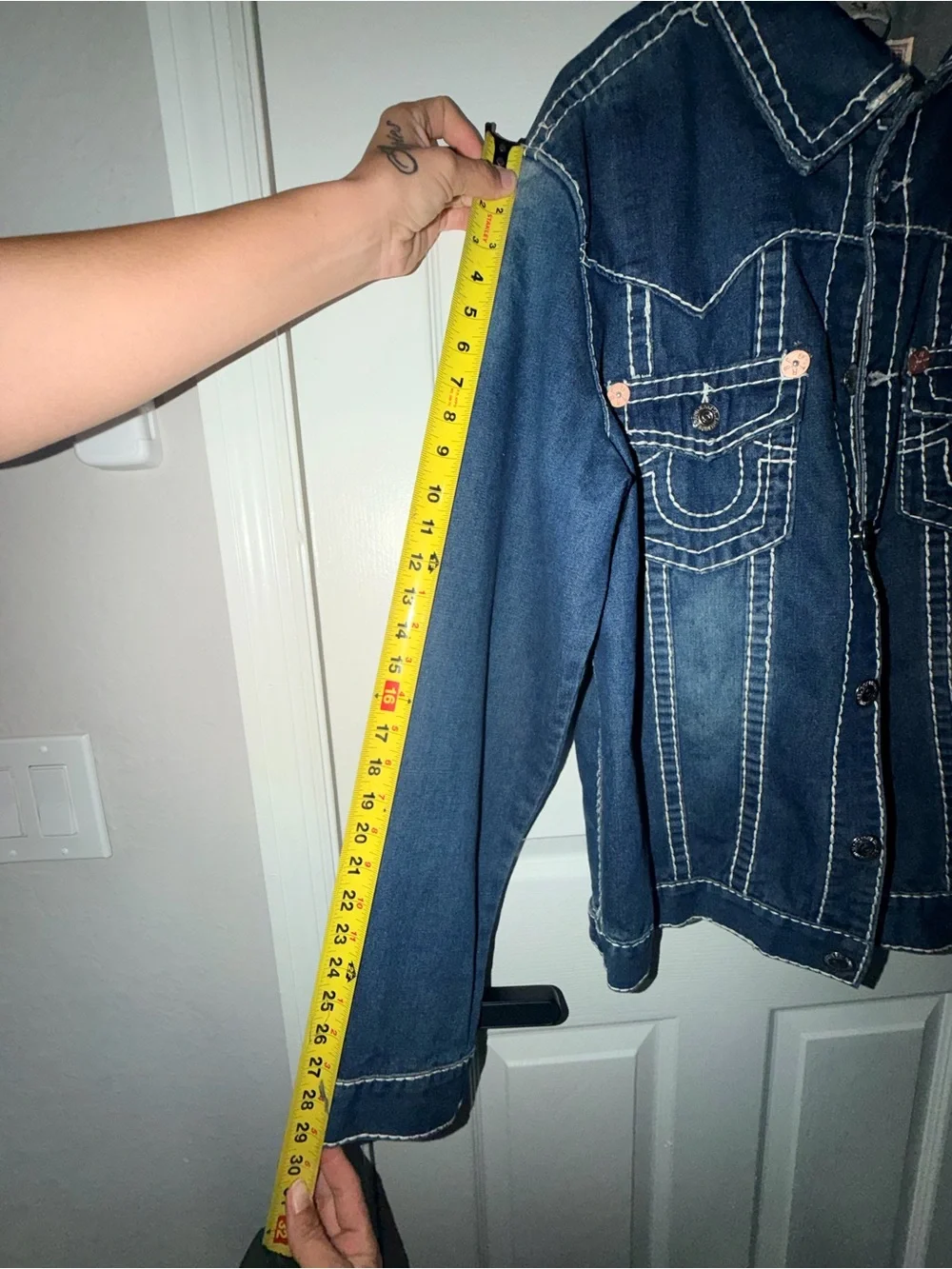 True Religion Men’s Denim Trucker Jacket 2XL Made in USA Y2K